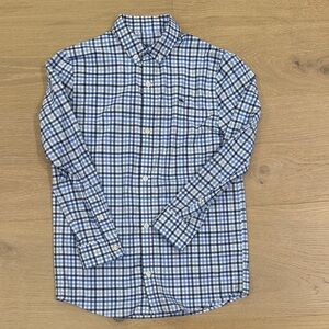 Vineyard Vines Blue and White Plaid Performance Shirt